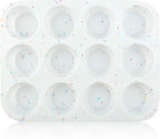 Silicone Muffin Pan Regular 12 Cups Muffin Tin Cupcake Pans for Baking Non-stick Muffin Tray Mold Easy Release,Durable,BPA Free