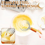 TEEVEA Danish Dough Whisk for Sourdough, Wood Handle & Stainless Steel