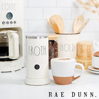 Rae Dunn Electric Milk Frother Steamer -Stylish Automatic Milk Steamer and Frother, Milk Warmer, Hot and Cold Foam Maker for Coffee, Latte, Cappuccino, Macchiato - 550 Watt (Cream)