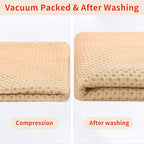 Homaxy 100% Cotton Waffle Weave Kitchen Dish Towels, Ultra Soft Absorbent Quick Drying Cleaning Towel, 13 x 28 Inches, 6-Pack, Apricot