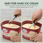 Beneno Heavy Duty Ice Cream Scoop - Upgraded Anti-Fracture Design, Comfortable Grip Long Handle, Effortless Scooping & Dishwasher Safe, Black