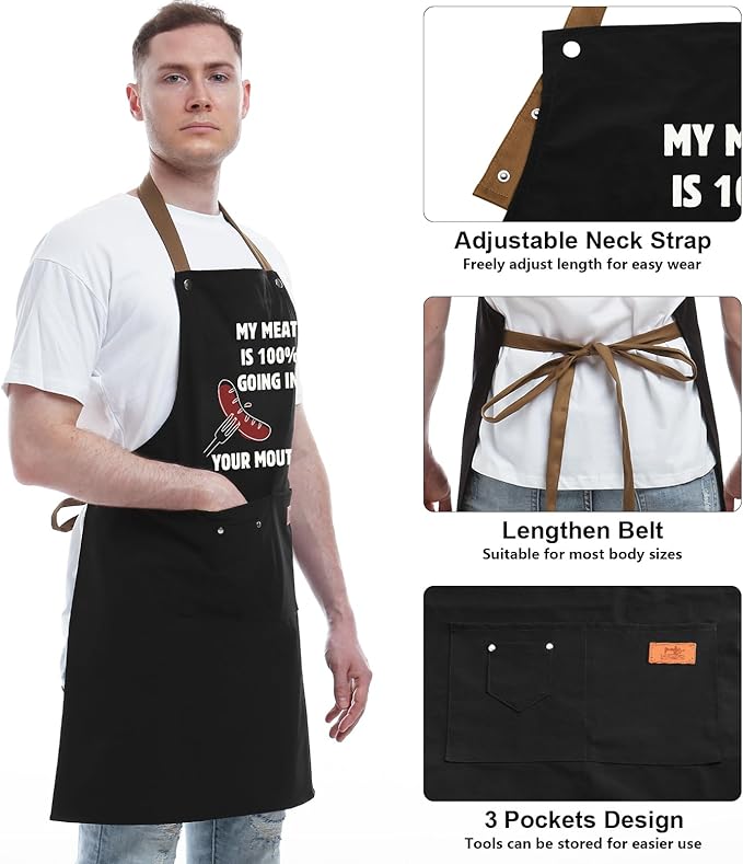 REHAVE Funny Gifts for Men and Women – Naughty Birthday Gifts for Husband, Boyfriend, Fiance, Guy, Him, Friends – Grilling gifts – Unique Birthday Gifts – Men's Cooking BBQ Apron Joke Gifts for Him