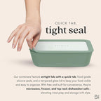 Ceramic Coated Glass Food Storage Container | No PTFE, PFOA, PFAS, and BPA | Reusable Non Toxic Meal Prep Container with Glass Lid | Easy To Store | 6 Piece Food Prep [Willow]