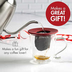Primula Brew Buddy Portable Pour Over, Reusable Fine Mesh Filter, Dishwasher Safe, Single Serve Coffee or Tea at Any Strength, Ideal for Travel or Camping, Red (Pack of 12)