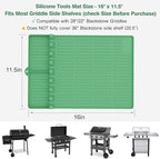 Silicone Griddle Tools Mat for Blackstone - Large Silicone Spatula Mat with Drip Pad - Griddle Mats BBQ Grill Accessories - Side Shelf Mats Grill Pad for Blackstone Griddles Accessories (Light Green)
