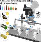 Smasener Wine Bottle Cutter,Glass Bottle Cutter Set, Wine Bottle Cutter Tools, Curved Glass Cutting Tool for Round and Square Bottles, [Stainless Steel 410]Bottle DIY Craft Kit