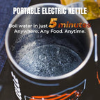 Electric Kettle, Portable Water Boiler for Coffee & Tea, 304 Stainless Steel Mini Tea Kettle, 500W Fast Boiling Water with Auto Shut-Off, Camping & Travel Essentials