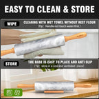 Walfos Marble Rolling Pin Set With Non Stick Silicone Pastry Mat, 16.5 Inch Dough Rolling Pins For Making Pizza, Tortillas And Cookies, Backing Rolling Pin For Pie Crust, Pizza, Pasta (Gray & White)
