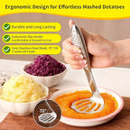 Fish-Shaped Potato Masher & Potato Smasher – Effortless Stainless Steel Potato Ricer with Ergonomic One-Piece Non-Slip Handle, Break-Resistant Masher Kitchen Tool for Potatoes, Avocados, Eggs & More