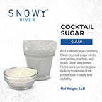Snowy River Clear, Cocktail & Margarita Sugar Rimmer - Vibrant Naturally Colored Sugar for Cocktail Rimming, Baking & Decorating, Medium Crystal - 80oz