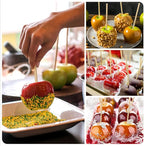400 pcs Candy Apple Skewer Sticks, PEOUWNES 5mm 5.5 inch Caramel Apple Sticks, Corn Dog Sticks, Rock Candy Stick, Bamboo Skewers for Corn Cob Kabob, Lollipop, Grill