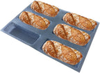 Bluedrop Silicone Bread Forms Square Shape Bread Molds Non Stick Bakery Trays Silicone Coated Fiber Glass 6 Caves Rectangle Moulds