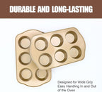 Jumbo Muffin Pan 2 Pack, Nonstick Large Cupcake Pan 6 Cup, Heavy Duty 0.5mm Thick Steel Big Muffin Tins for Baking, 3.5inch Dia, Gold
