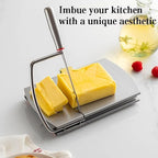 Cheese Slicer Stainless Steel Cheese Slicer with Measurement Scale - for Ham, Butter & Cheese Division
