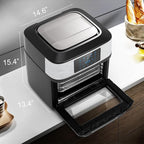 Air Fryer Oven Large 20 QT, 10-in-1 Toaster Oven Air Fryer Combo with Window for Family, Airfryer Oven with Rotisserie, 3 Dehydrating Racks