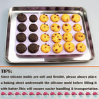 24 Cups Silicone Mini Muffin Pan Set, Nonstick Mini Cupcake Pans, BPA Free Small Muffin Tin for Baking, Set of 2 (Green+Purple)