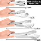 Serving Tongs, Kitchen Tongs,Buffet Tongs, XEVOM Stainless Steel Food Tong Serving Tong,small tongs, Serving Utensils (9 Inch)