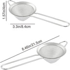 18 PCS Tea Strainers Cocktail Strainer Stainless Steel Fine Mesh Small Strainer, 3.3''Mini Tea Strainer with Long Handle for Cocktails Tea Herbs&Drinks,Conical Tea Filter Bar Colander Food Loose Tool