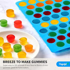 4 PCS Silicone Gummy Candy Molds, 55 Cavities Non-Stick Round Molds for Small Hard Candies, Chocolates, Caramels, Jello, Fruit Snacks