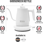Haden Electric Tea Kettle, Gooseneck Hot Water Boiler, 0.6L Teapot, Ivory/Copper