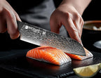 BRODARK Damascus Knife Set 3 PCS: Sharp Damascus Kitchen Knife Set, Professional Japanese Chef Knives with Ergonomic Full-Tang ABS Handle for Home, Restaurant (Dark Horse Series)