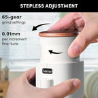 Burr Coffee Grinder,Wirsh Electric Single Dose Coffee Grinder Geimori GU38 with 38mm 6-Core Conical Burr,Stepless Adjustment for Drip,French Press,Cold Grind Settings from Fine to Coarse