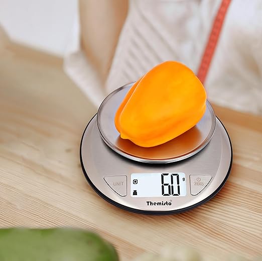 Themisto TH-WS20 Digital Kitchen Weighing Scale Stainless Steel (5Kg)
