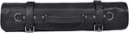 Leather Knife Roll Storage Bag, Elastic and Expandable 10 Pockets, Adjustable/Detachable Shoulder Strap, Travel-Friendly Chef Knife Case (Cerulean Black, Leather)