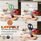 Stainless Steel Onion Cutter – Multi-Function Vegetable Cutter & Herb Stripper for Avocados, Eggs, Tomatoes, Potatoes (Black)