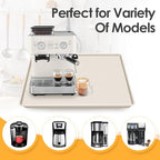 Silicone Coffee Maker Mat with Lip, 19.7'' x 15'' Heavy Duty Coffee Maker Mat for Countertops, Coffee Tray Fit Under Coffee Machine Appliance Automatic Machines Espresso Accessory, Cream White