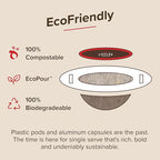 Coulée EcoPour B.I.O.N. Coffee, All Paper Single Serve Pour Over Decaffeinated Coffee, for Camping or Traveling, Pre Filled Compostable Filters, Ready to Brew with Hot Water, Plastic Free, 10 Pack