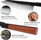 FINDKING Dynasty Series 4PCS Kitchen Knife Set, Professional Japanese Chef Knife Set, 9Cr18MoV High Carbon Steel Blade, African Rosewood Octagonal Handle, for Meat, Fruits, Vegetables