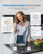 RENPHO Digital Food Scale with Nutritional Calculator, Smart Food Kitchen Scale, Food Weight Scale Grams and Ounces for Weight Loss, Calorie, Macro and Cooking, Stainless Steel
