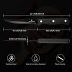 G.a HOMEFAVOR Steak Knife Set: 8-Piece Stainless Steel Sharp Serrated Knives Set with PP Handle for Kitchen, Full Black