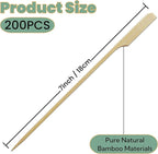 7 Inch Bamboo Skewers for Grilling 200PCS Kabob Skewers Wood Paddle Flat Bamboo Sticks for Fruit, BBQ, Kitchen (7 Inch)