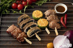 Gmark Bamboo Paddle Skewers 9" 100pc/Bag, Kabob Skewers, BBQ Skewers for Outdoor Grilling GM1077