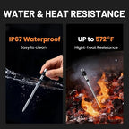 Smart Bluetooth Wireless Meat Thermometer, Real-Time Monitoring Control Digital Thermometer with Smart App, 2 Meat Probes IP67 Waterproof High Accuracy Perfect for BBQ, Oven, Grill & Smoker