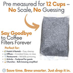 Ground Flavored Coffee In Filter Packs | Medium Roast Low Acid Mold Free Pouches | Sampler Packets | Roasted Butter Pecan Crunch Gourmet Powder Bags for 10-12 Cup Drip Maker | Highest Rated Individual Premeasured Coffee