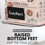 Clear Plastic Storage Bins with Labels and Marker, Perfect for Kitchen Organization or Pantry Organization and Storage, Medium Fridge Organizer and Cabinet Organizers Storage Bins