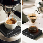 Coffee Scale with Auto Timing, Mini Rechargeable Espresso Scale with Timer, 2kg/0.1g High Precision Scale for Espresso and Pour-Over Coffee with Brewing Assist Modes