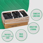 1,000 Plastic Disposable Cutlery Bulk Variety Pack Black Medium Weight Includes 334 forks, 333 knives, 333 soup spoons, Disposable Silverware Plastic Cutlery