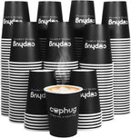 300 Pack 8 oz Disposable Paper Coffee Cups, 8 Ounce Black Paper Hot Coffee Cups–Perfect for Hot Beverages, Party, Office, and Home Use