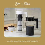 Takeya Tritan Cold Brew Coffee Maker - Airtight Pitcher with Leak-Free Lid - BPA-Free Cold Brew Maker with Silicone Handle - Dishwasher-Safe Pitcher for Homemade Cold Brew - 1 Quart, Black