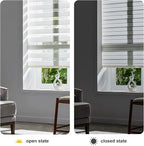 Persilux Cordless Zebra Blinds for Windows Free-Stop Window Blinds (30" W X 72" H, Cream) Dual Layer Light Control for Day and Night, Light Filtering Sheer Shades for Home, Easy to Install
