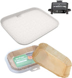 Upgraded Ceramic OG700 Series Griddle Pan & Air Fryer Liners for Ninja Woodfire OG701 OG751B Grill Accessories, Flat Top Griddle Plate for Ninja XSKGRDPLT Woodfire Grill,100 PCS Parchment Paper