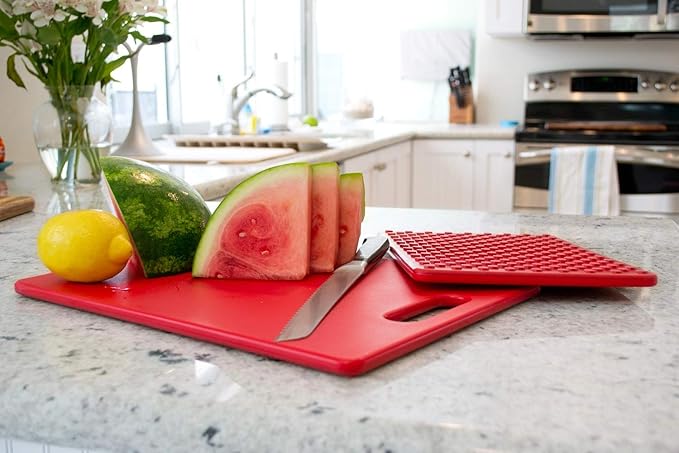 Architec Original Non-Slip Gripper Cutting Board, 5" x 7", Turquoise