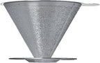 ATHIA Reusable Coffee Filter, Stainless Steel Pour Over Dripper with Laser-etched Mesh Cone, Eco-Friendly Paperless Design, Fits Most Mugs, Carafes & Hario brewers (Silver, Flower Carving)