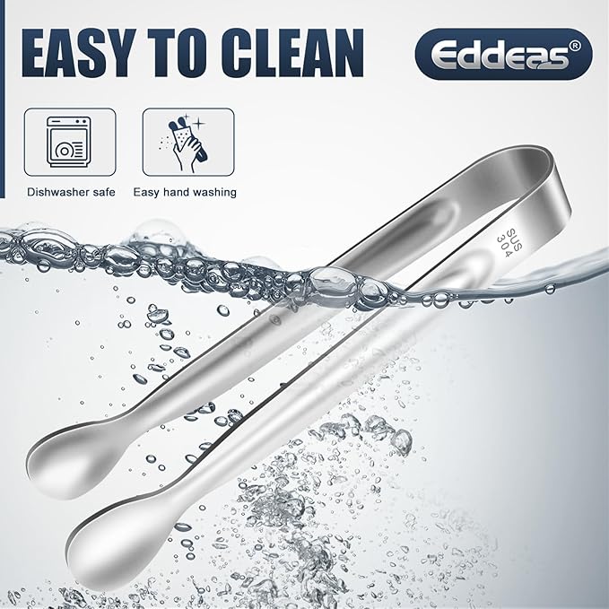 12 PCS Mini Serving Tongs, 6 Inch Small Sugar Tongs, Stainless steel Small Kitchen Tiny Food Tongs for Serving Food, Coffee Bar, Tea Party, Desserts Party and Ice Bucket