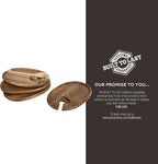 PICNIC TIME Wine Appetizer Plates, Set of 4 Wooden Cocktail Plates with Glass Holder, Mini Charcuterie Boards for Wine and Cheese Parties, Acacia Cheese Board Serving Trays (Oval - Acacia Wood)