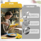 Stainless Steel Corn Peeler - Premium Corn Kernel Remover Tool for Corn on The Cob, Cob Corn Stripper, Heavy Duty Stainless Steel Handle, Kitchen Gadget for Home & Professional Use